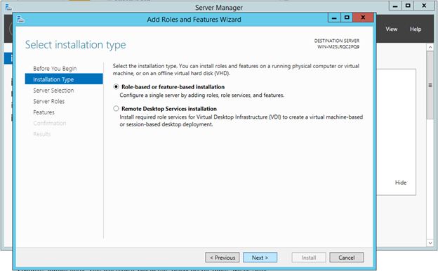 Role based or feature based installation